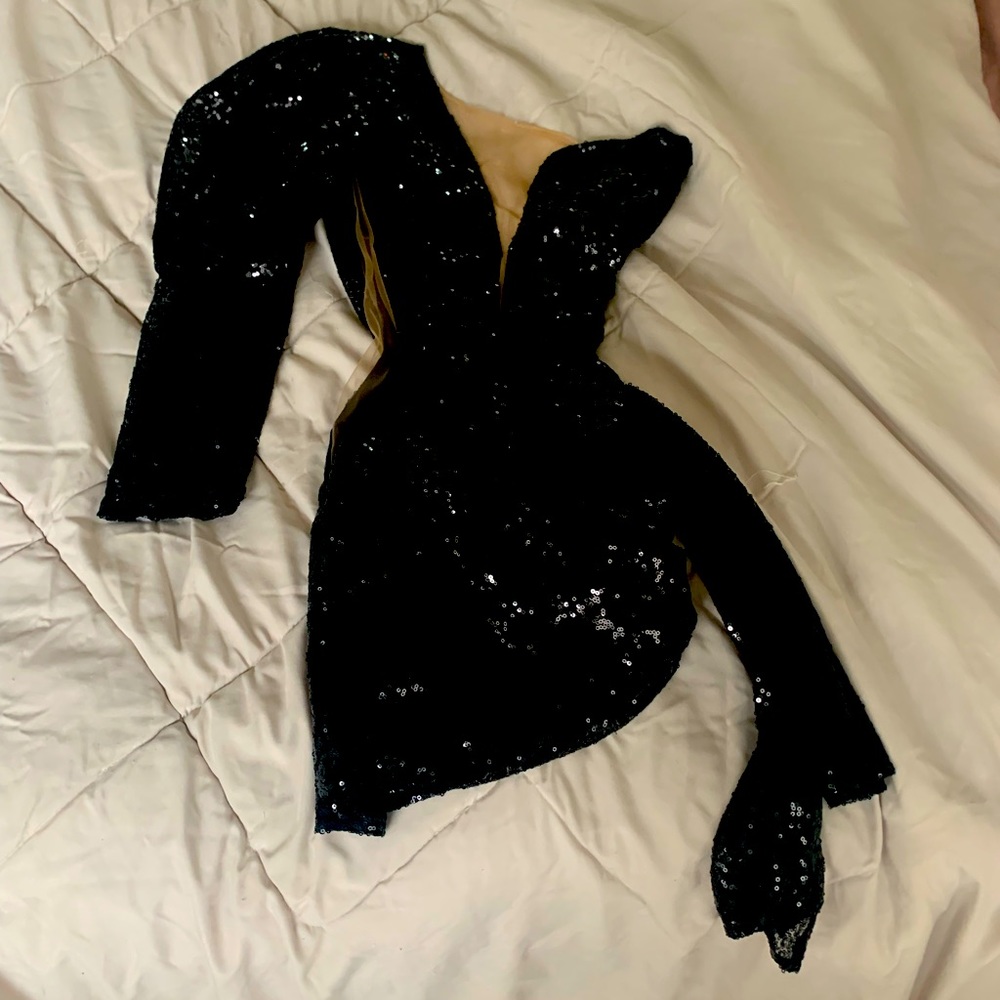 Short black sequin dress